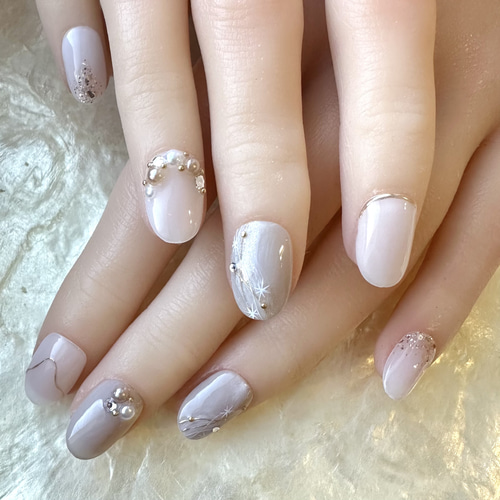 No.79 クリスマスリースとオーナメントネイル ネイルチップ（つけ爪