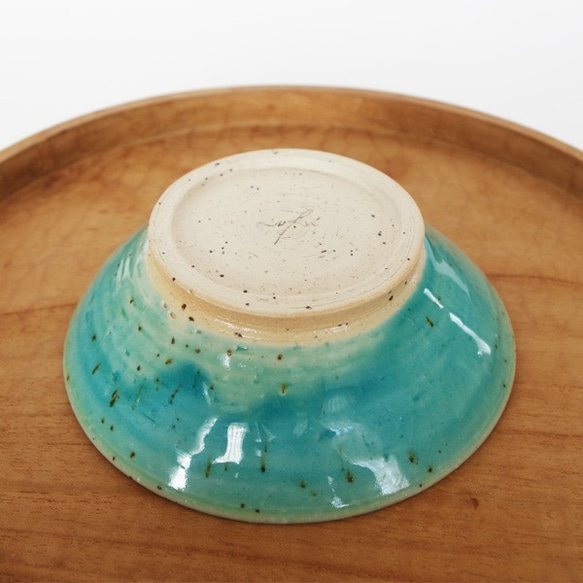 【priさま専用】トルコブルーの花柄小鉢と楕円皿のセット 5枚目の画像