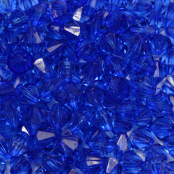 お徳用 プラビーズ アクリルビーズ ソロバン型 ８ｍｍ サファイア 濃いめのブルー ２０グラム入り 2枚目の画像