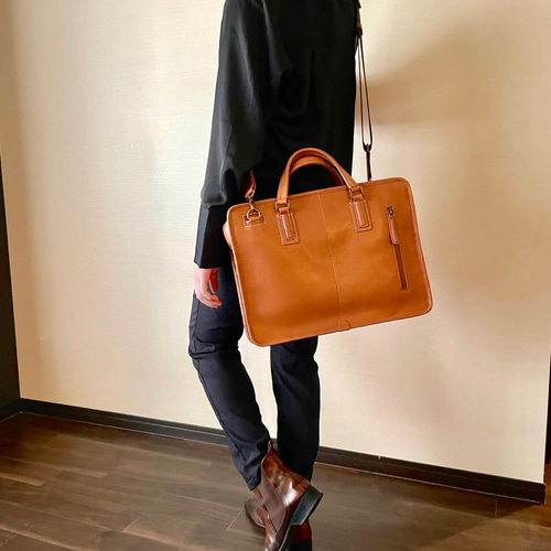 ①A本革2wayクラシック・ブリーフケース キャメル ビジネス ①A本革2wayクラシック・ブリーフケース キャメル ビジネス