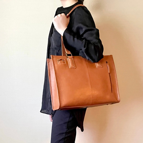 今だけ20％OFF【持ち手が長い】本革2wayクラシック・トートバッグ 持ち