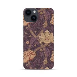 【モリス柄最多の品揃え　高精細画像使用】 iPhoneケース　ウィリアム・モリス Aubergine&Wine 5枚目の画像