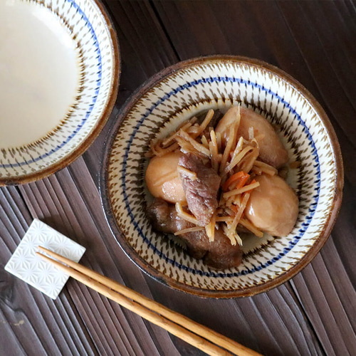 鉢 小代焼 飛び鉋の鉢 五寸鉢 5寸鉢 丼 どんぶり うどん皿