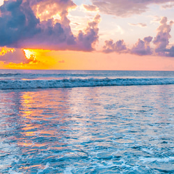 Ocean 夕焼けの海の風景 光輝く海面 インテリアポスター 海外アート / 5273 7枚目の画像