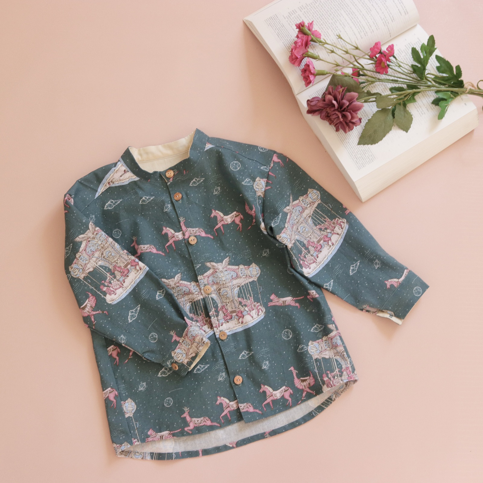 【2026年3月まで】Kids カラーが選べるスタンドカラーシャツ/おめかし服/入園入学