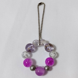 ［04］紫系ビーズストラップ beads strap 3枚目の画像