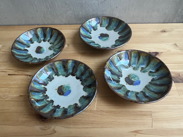 陶芸作品 #ハンドメイド　一点もののお皿 AKO STUDIO Ripple - Plate お皿 陶芸 陶器 ハンドメイド 一点物
