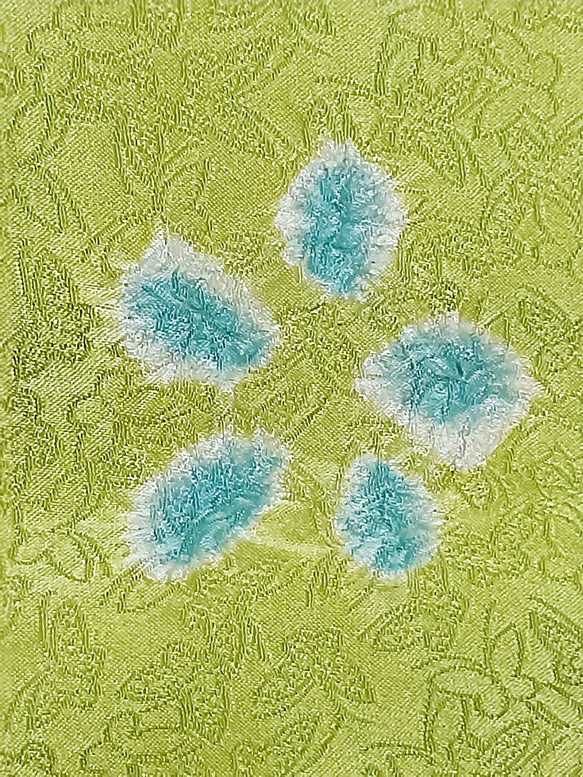 ワンタッチ着物　くらわん着物　アンティーク正絹絞りリメイク　黄緑紅葉花文様 また 身長 体重を備考欄にお書きください 幅出し 詰め等の寸法直しは致しておりません ご了承下さい