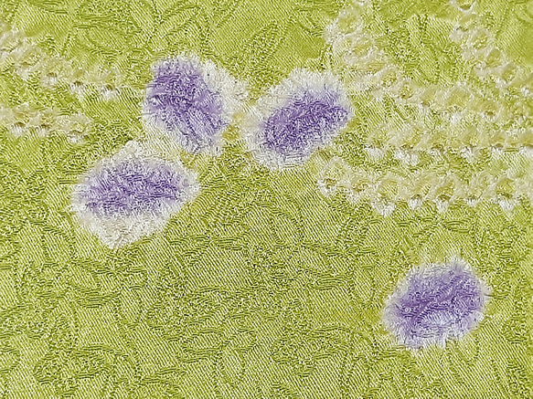 ワンタッチ着物　くらわん着物　アンティーク正絹絞りリメイク　黄緑紅葉花文様 また 身長 体重を備考欄にお書きください 幅出し 詰め等の寸法直しは致しておりません ご了承下さい