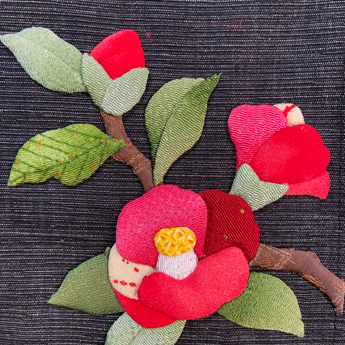 送料無料 押絵 椿タペストリー その他インテリア雑貨 おたんこなす