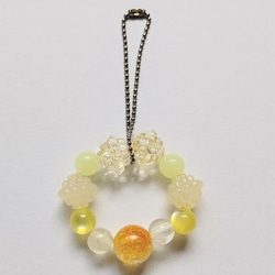 ［06］黄色系ビーズストラップ beads strap 3枚目の画像