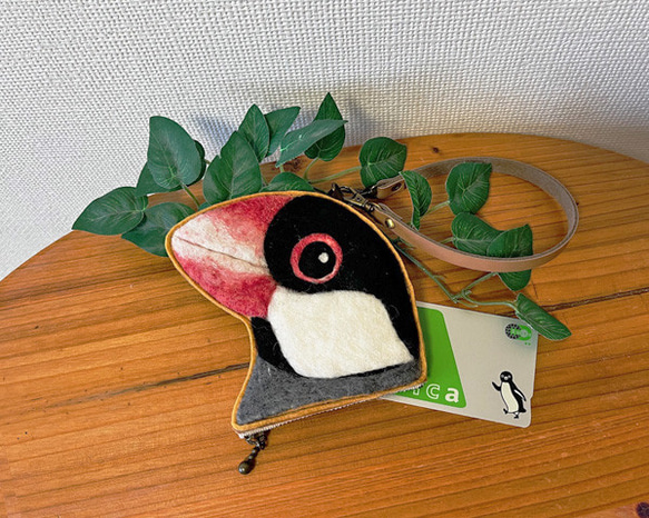 ＊受注制作(羽色変更可能)＊COIN PURSE(小銭入れ) / 文鳥・桜 3枚目の画像