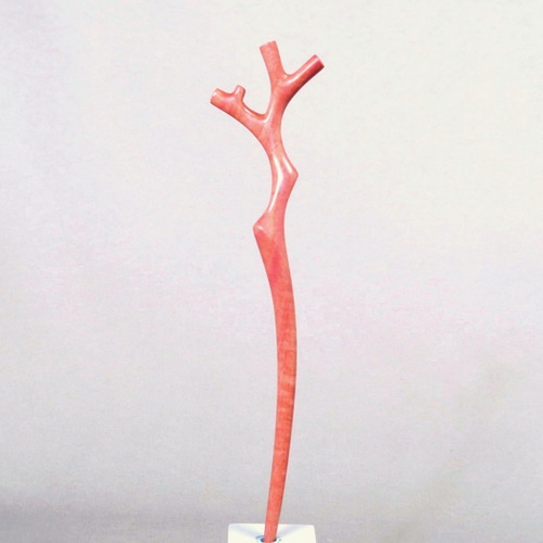 木簪 赤珊瑚のかんざし(Mサイズ) 木製PI/ピンクアイボリー 防水