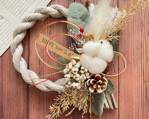 ハンドメイド しめ縄リース No.17、No.16、No.14 d31268bbe51c2b1f8d0579314b1622