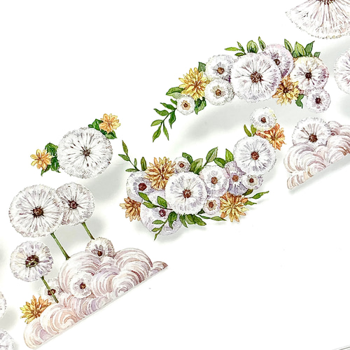 海外マスキングテープ巻売り 棘 フラワー花 人物マスキングテープ装飾マステ 7m巻】マスキングテープ 花柄（1セット1巻入り） | ジャンルで