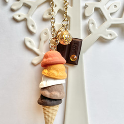 ショコラオレンジ アイスクリーム /バッグチャーム / キーホルダー 3枚目の画像
