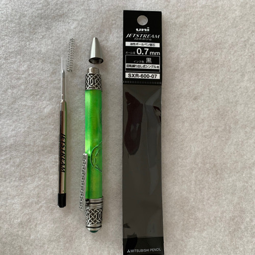 錫製（ピューター） 八角形 回転式ボールペン ケルト文様