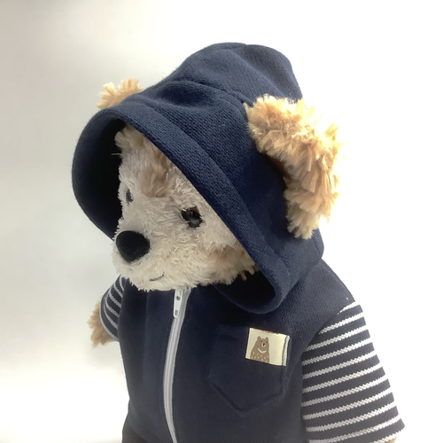 パーカー ボーダーブラウン☆ダッフィーS☆ハンドメイド