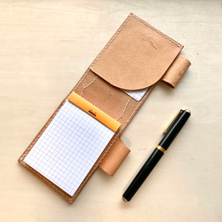 ヌメ革のメモパッドケース BLOC RHODIA No.11用 4枚目の画像