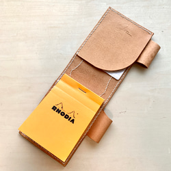 ヌメ革のメモパッドケース BLOC RHODIA No.11用 7枚目の画像