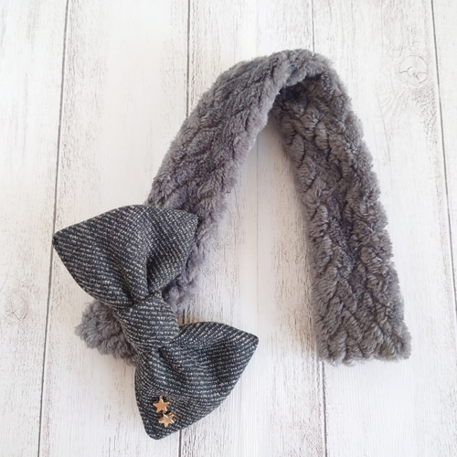 襟マフラー ベロアリボン「黒」　⬛️ 襟マフラー ベロアリボン「黒」 ⬛️ ベロアリボンチョーカー