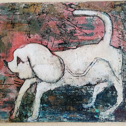 ワンちゃん全員集合！」犬 絵画 油絵 油彩画 絵 動物 原画 F8 - 絵画