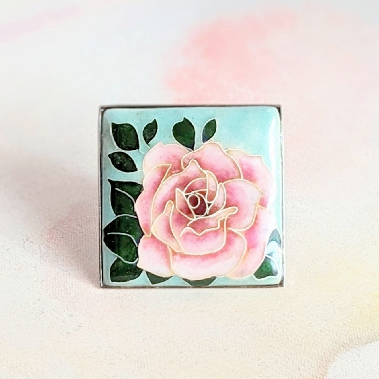 ✴一点限定✴薔薇｜ばら【有線・銀張七宝、ブローチ＆ペンダント2way】163