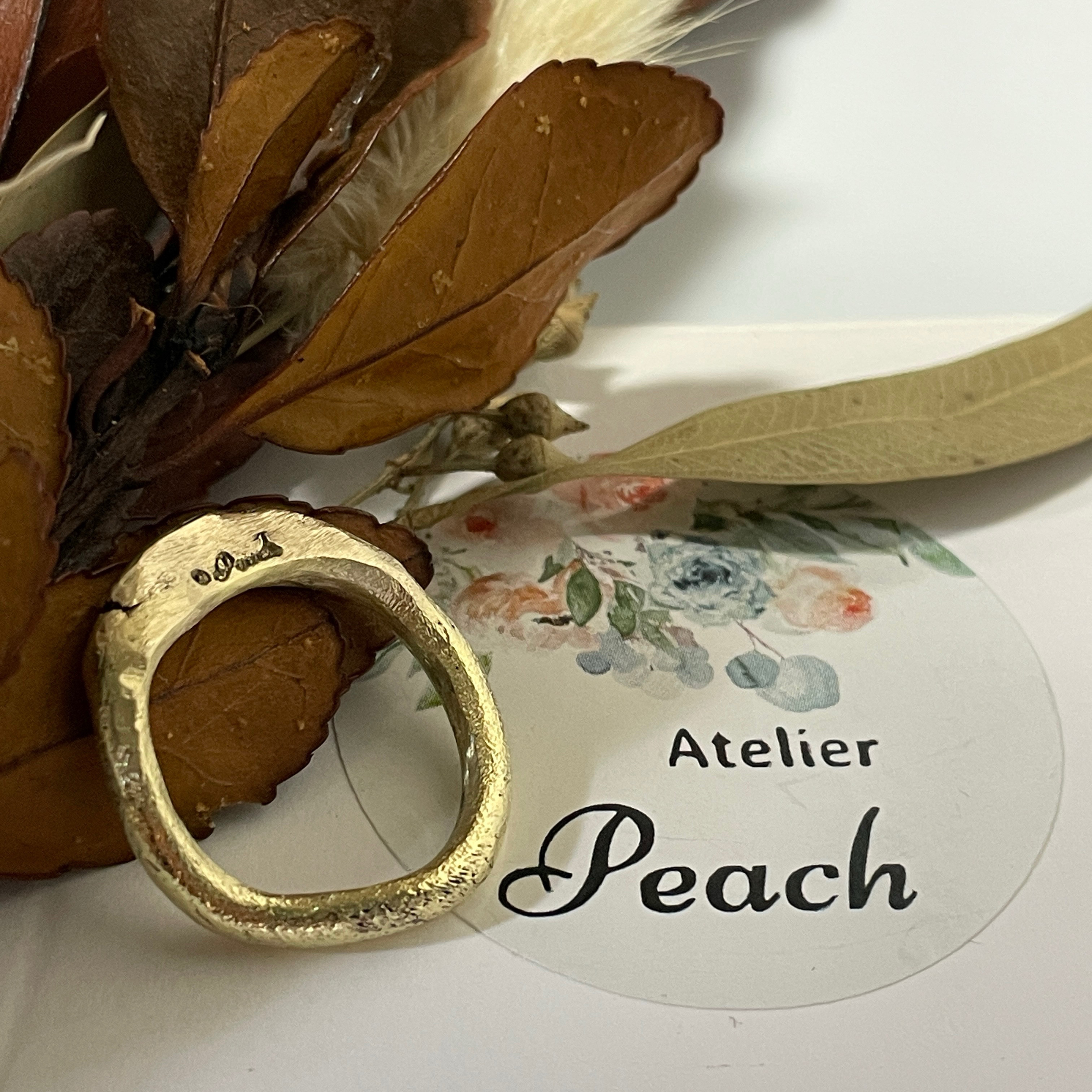 CORAL RING ウェーブリング ゴールド 黒海 珊瑚 コーラルリング バルカンスタイル by Peach