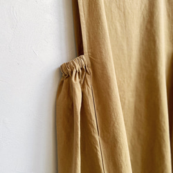 ジャンパースカート。オリーブ色。ハーフリネン。サイドギャザー。【即納】 18枚目の画像