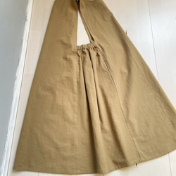 ジャンパースカート。オリーブ色。ハーフリネン。サイドギャザー。【即納】 19枚目の画像