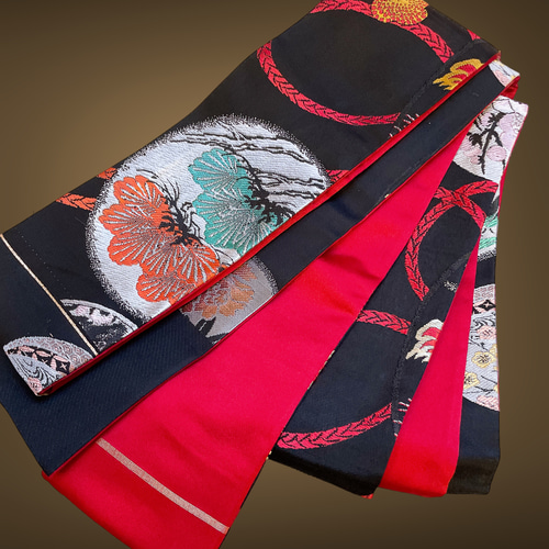 粋な” リメイク角帯 ” 帯リメイク 刺繍 オシャレ 和柄 和装 刺繍