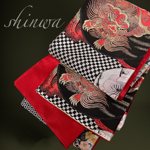 粋な” リメイク半幅帯 ” 帯リメイク 刺繍 オシャレ 和柄 和装