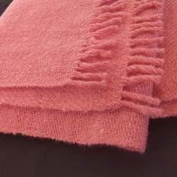 手紡ぎ手織り(羊毛)100% マフラー  メリノピンク 8枚目の画像
