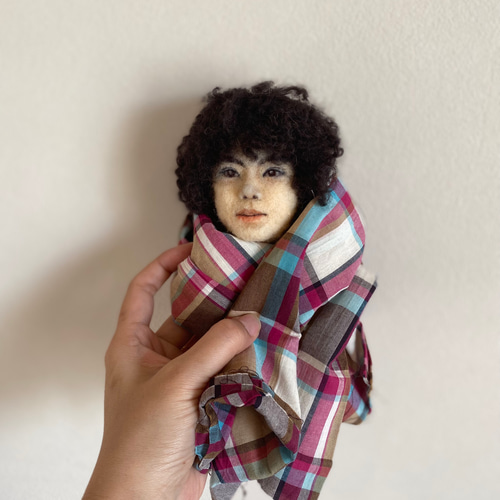羊毛フェルト　オーダー　顔半立体 羊毛フェルト#羊毛フェルト人形 #似顔絵フェルト#似顔絵