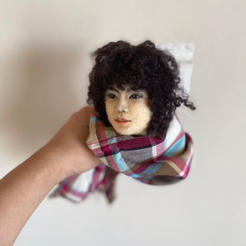 羊毛フェルト　オーダー　顔半立体 羊毛フェルトで作る 立体の推し面(メン) #羊毛フェルト