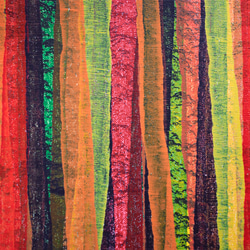 【紅葉の景色】アート - 赤 オレンジ 抽象的 ウォールデコ（S-#21） 6枚目の画像