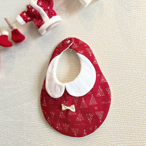 クリスマススタイ ふっくらおしゃれスタイ ◇名入れできます◇ スタイ