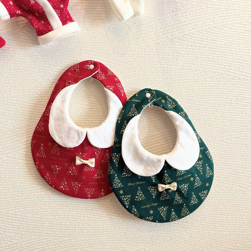 クリスマススタイ ふっくらおしゃれスタイ ◇名入れできます◇ スタイ