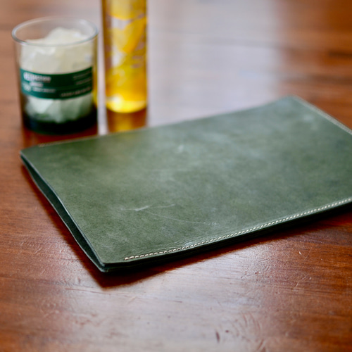 本革レザー iPadminiケース イタリアンレザー グリーン 本革レザー iPadminiケース イタリアンレザー グリーン