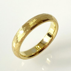 K18　荒らし鎚目のマリッジリング　幅４mm　[結婚指輪][ペアリング] 6枚目の画像