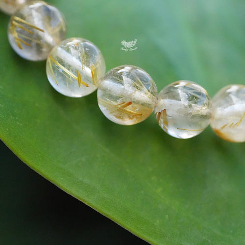 金針☆ゴールドルチルインクォーツ ブレスレットs1027 ブレスレット