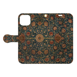 【モリス柄最多の品揃え　高精細画像使用】iPhoneケース　Morris Holland Carpet　手帳型 1枚目の画像