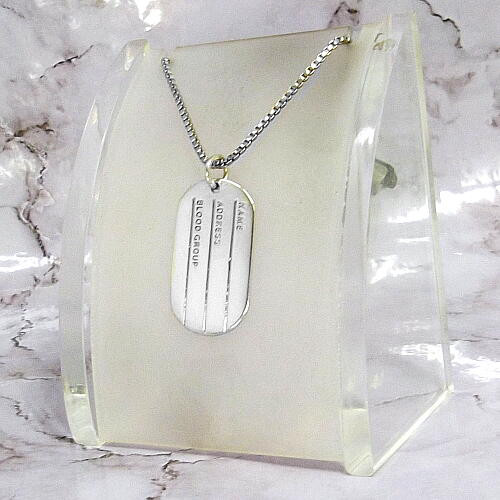 シルバー925 ドッグタグゴールド専用 entiere IDペンダント ネックレス 小 ドッグタグ シルバー925