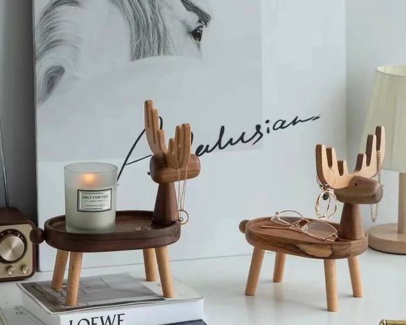 木製　小物入れ　アクセサリーケース　ジュエリーボックス　ウッド　トナカイ　鹿　シンプル　アニマル　プレゼント　クリスマス 6枚目の画像