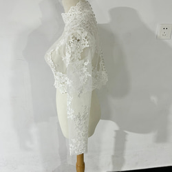 大人気上昇!ウエディングドレス 可憐な花刺繍のトップス ハイネック　ボレロ　長袖　ブラウス 結婚式 3枚目の画像