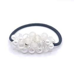 Ramumi様 ふわじゃら☆ハンドメイド☆ビーズ ヘアゴム じゃらじゃら ハンドメイド☆ズパじゃら☆ビーズ ヘアゴム 貝殻