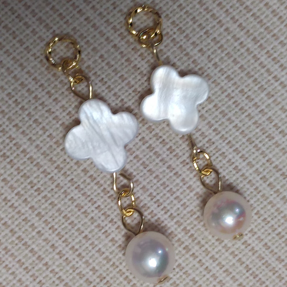 K18WG ピアリングチャーム あこやパール GSTV K18WG アコヤバロック無