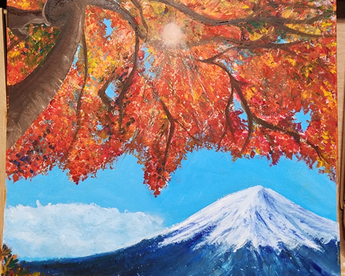 油絵 富士山 風景画 絵画 マリベル 通販 16937022｜Creema(クリーマ