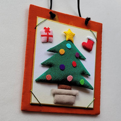 ちりめん細工　シンプルなクリスマスツリー 2枚目の画像