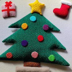 ちりめん細工　シンプルなクリスマスツリー 4枚目の画像